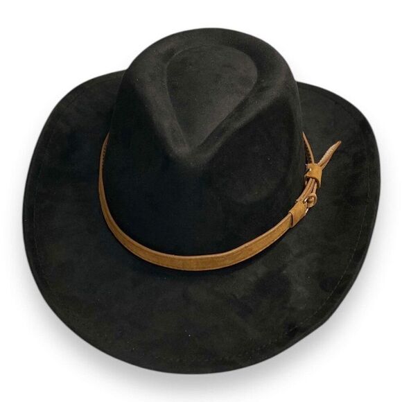 Black Wide Brim Western Cowboy Hat - NEW main image 5